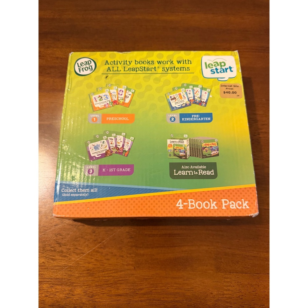 LeapFrog LeapStart Preschool 4-Book Activity Pack Level 1 ABCs Math Animals